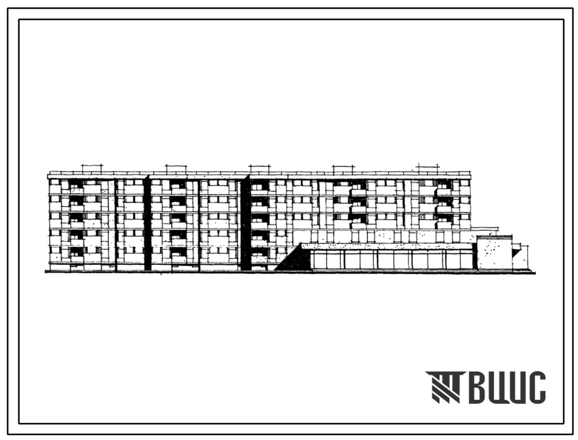 Типовой проект 113-126-47 5-этажный пятисекционный жилой дом с магазином