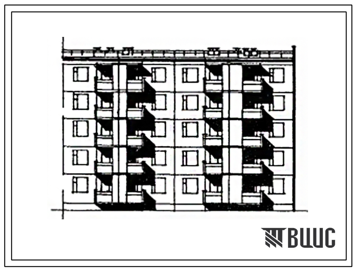 Типовой проект 105-0102с.85 Блок-секция 5-этажная 25-квартирная торцевая правая. Для строительства в 4 климатическом районе сейсмичностью 9 баллов.