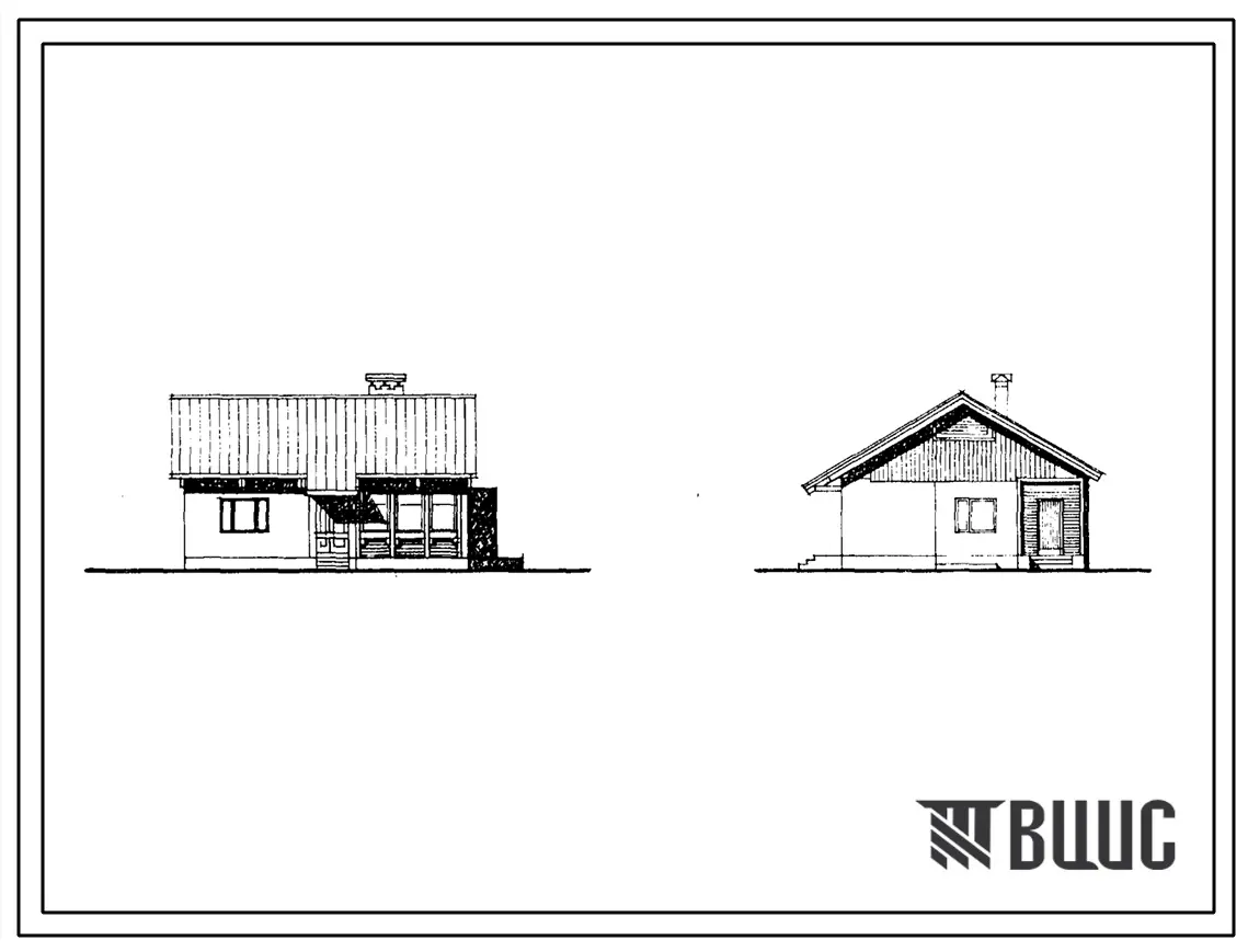 Типовой проект 181-84-54.86 Дом с трехкомнатной квартирой. Общая площадь 75 м2 (СТЕНЫ ИЗ КЕРАМЗИТОБЕТОННЫХ ПАНЕЛЕЙ, Перекрытия железобетонные. Полное инженерное благоустройство. Ориентация неограниченная, Одноэтажные)