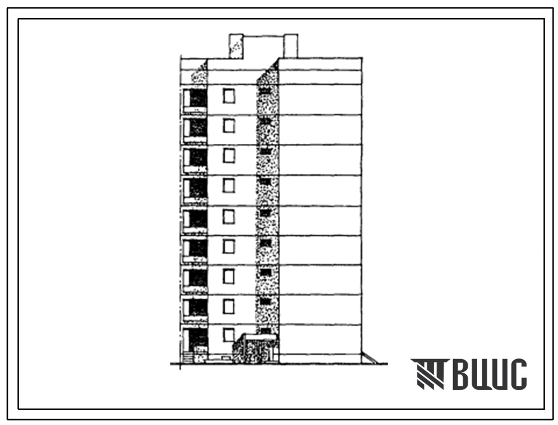 Типовой проект 180-01с.85 9-этажная угловая блок-секция с квартирами типа 1Б-1Б-4Б. Для строительства в 4А климатическом подрайоне сейсмичностью 7,8,9 баллов.