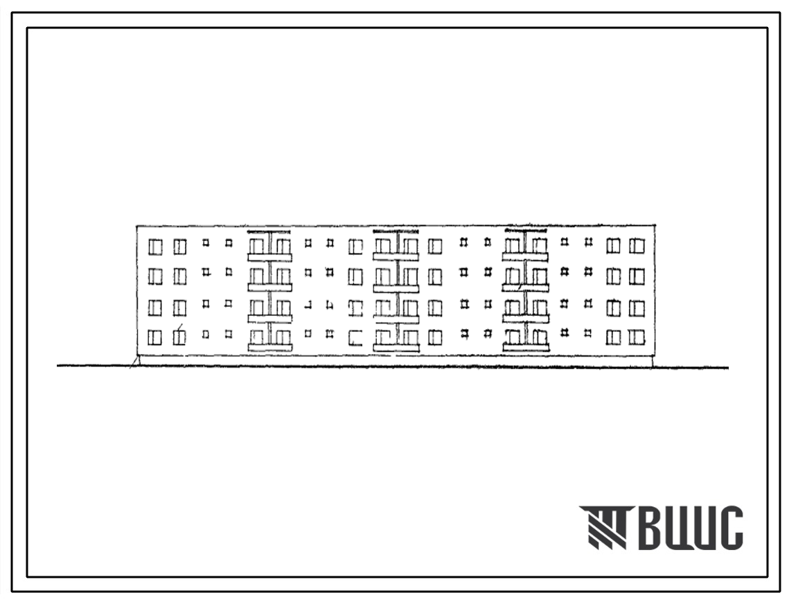 Типовой проект 112-98-1с 4- этажный 4-х секционный жилой дом на 32 квартиры (в районах с сейсмичностью 9 баллов).