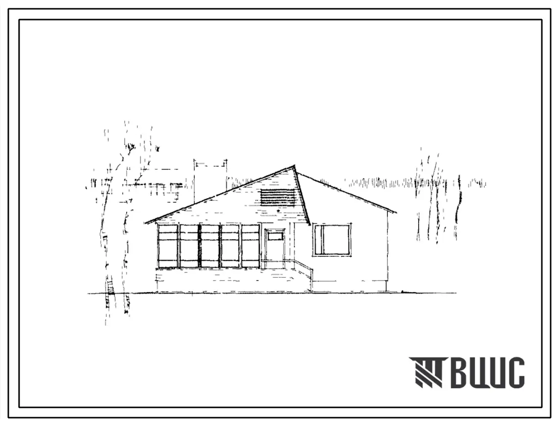 Типовой проект 186-14-14 Одноэтажный одноквартирный трехкомнатный дом. Для строительства во 2 и 3 строительно-климатических зонах.