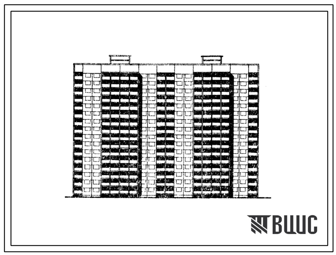 Типовой проект 111-161-8/1 Шестнадцатиэтажный двухсекционный дом на 192 квартир (однокомнатных 1Б-66, двухкомнатных 2Б-62, трехкомнатных 3Б-64). Для строительства во 2 В климатическом подрайоне г.Киева