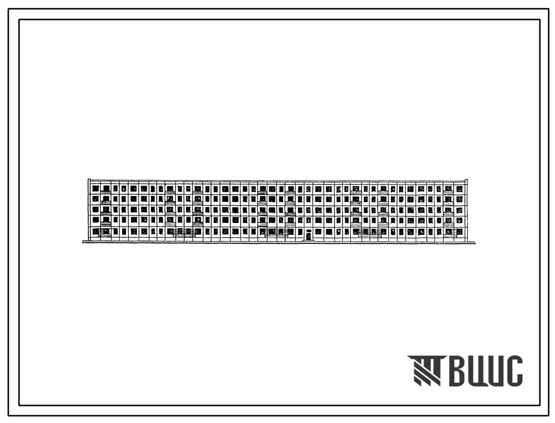 Типовой проект 1-335А-11в Пятиэтажный восьмисекционный крупнопанельный жилой дом на 115 квартир для строительства в районах над горными выработками Подмосковного угольного бассейна.