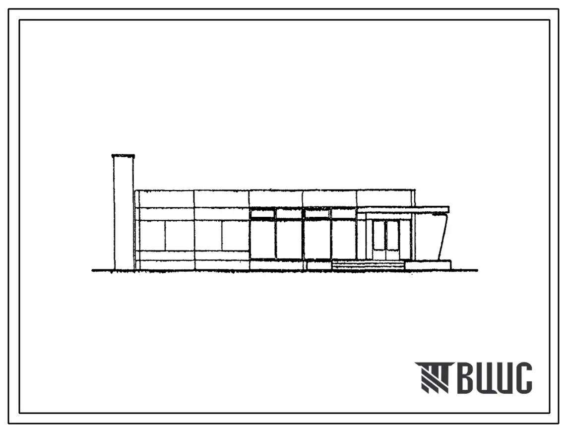 Типовой проект 252-8-6 Сельская аптека V категории с количеством рецептов от 15000 до 50000 в год. Для строительства во II и III строительно-климатических зонах (Для 1-3 проектно-строительных зон). Стены из навесных арболитобетонных панелей.