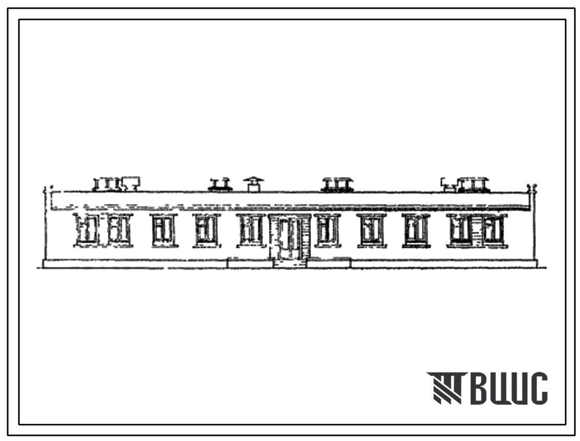 Типовой проект 416-1-5 Служебно-бытовое здание с кирпичными стенами на 90 человек для нижних складов леспромхозов.