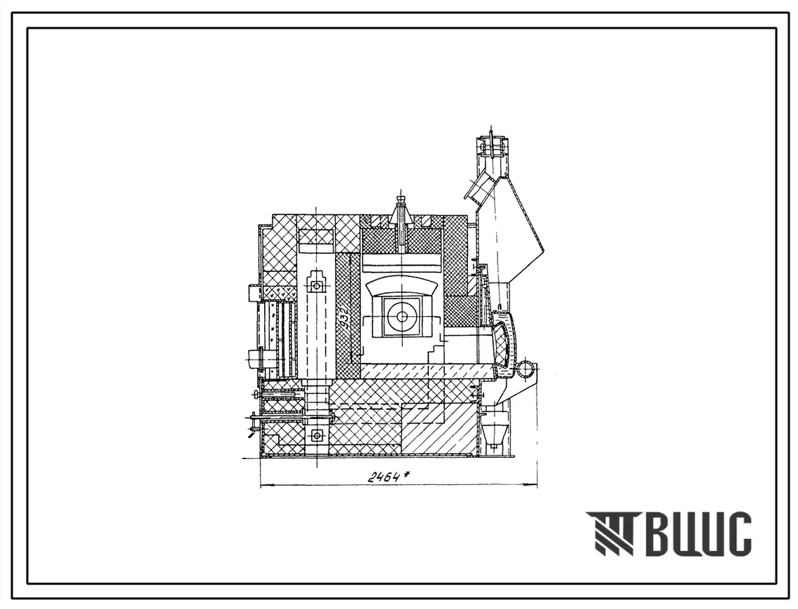 Типовой проект 406-9-318.86 Печь нагревательная камерная размерами пода 0,7 х 0,7 м на газе и мазуте с отводом дыма в боров