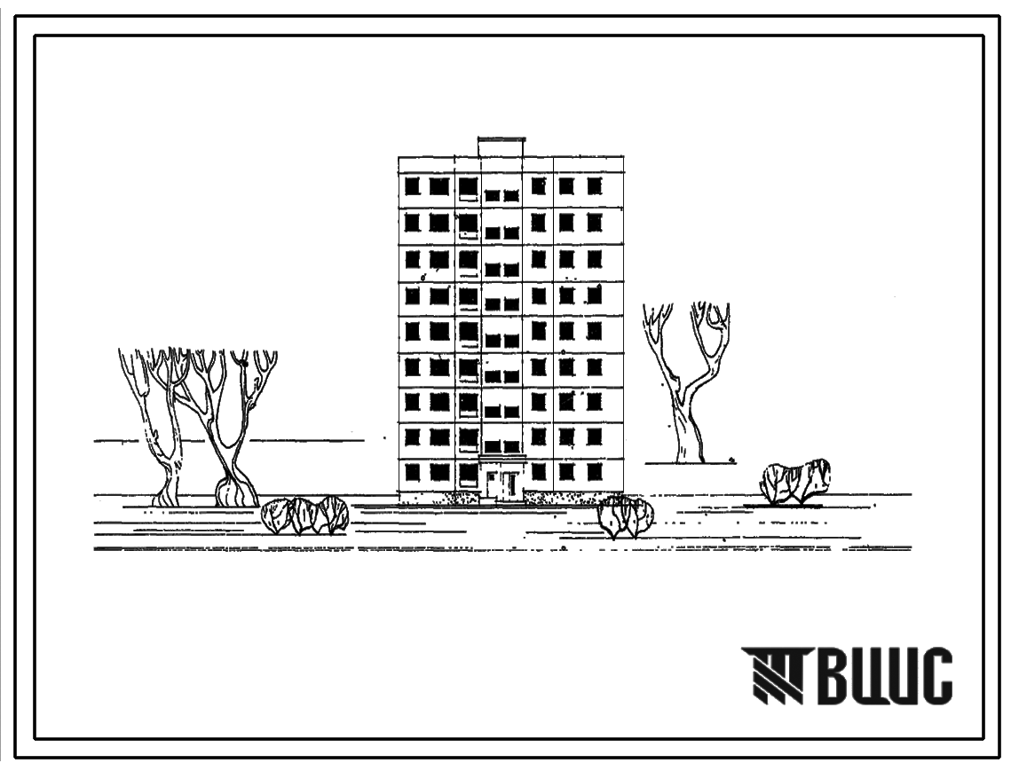 Типовой проект 92-013с 9-этажная торцевая левая блок-секция на 35 квартир для строительства в районах с сейсмичностью 7 баллов.