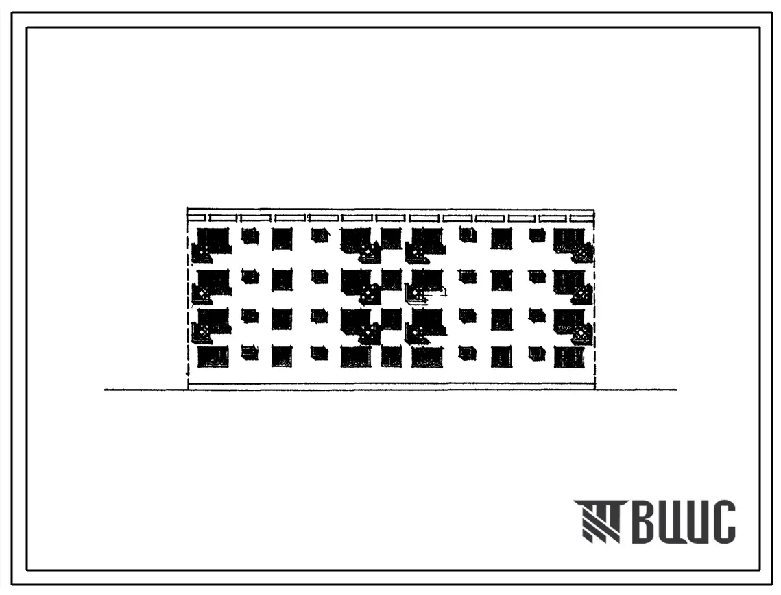 Типовой проект 77-040СП/1 Блок-секция четырехэтажного дома на 16 квартир (3А.3Б-3Б.3А).