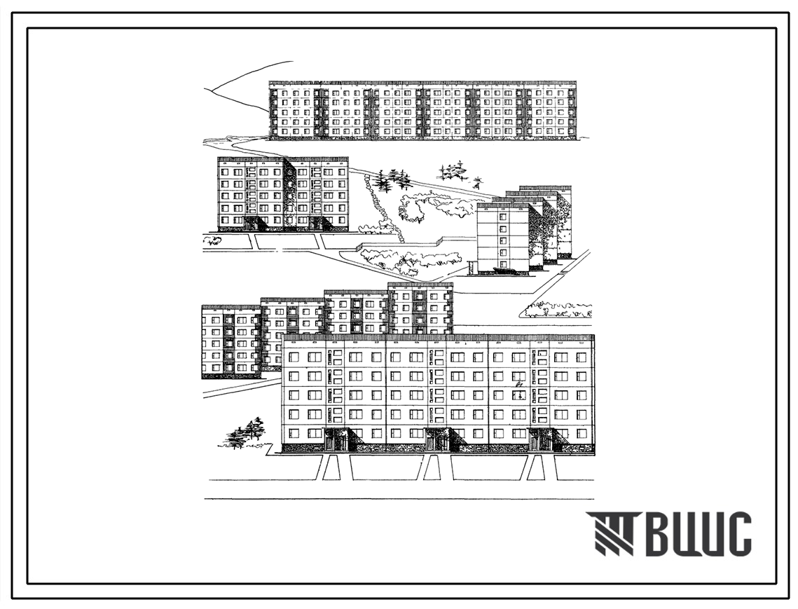 Типовой проект 122-06с 5-этажная крупнопанельная блок-секция рядовая правая на 15 квартир (однокомнатных 1Б-5, двухкомнатных 2Б-5, трехкомнатных 3Б-5) для строительства в г.Магадане и в 1 климатическом районе с сейсмичностью 7 баллов.