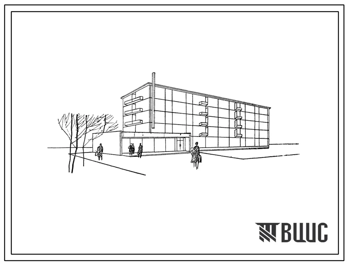 Типовой проект 274-32-4 Встроенно-пристроенные предприятия обслуживания при жилых домах. Блок 1. Пристраиваемая часть (магазин «Булочная-кондитерская» на 8 рабочих мест. Тип 1, магазин «Овощи-фрукты» на 5 рабочих мест. Тип 2, магазин «Электротовары» на 8