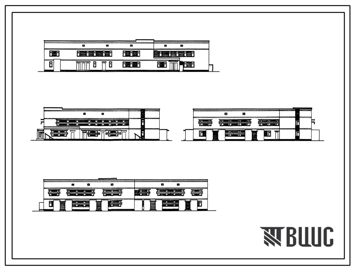 Типовой проект 254-1-127с.84 Инфекционный корпус на 40 коек центральной районной больницы на 250 коек с поликлиникой на 500 посещений в смену. Сейсмичность 7, 8, 9 баллов. Здание одно-, двух-, трехэтажное. Стены из кирпича.