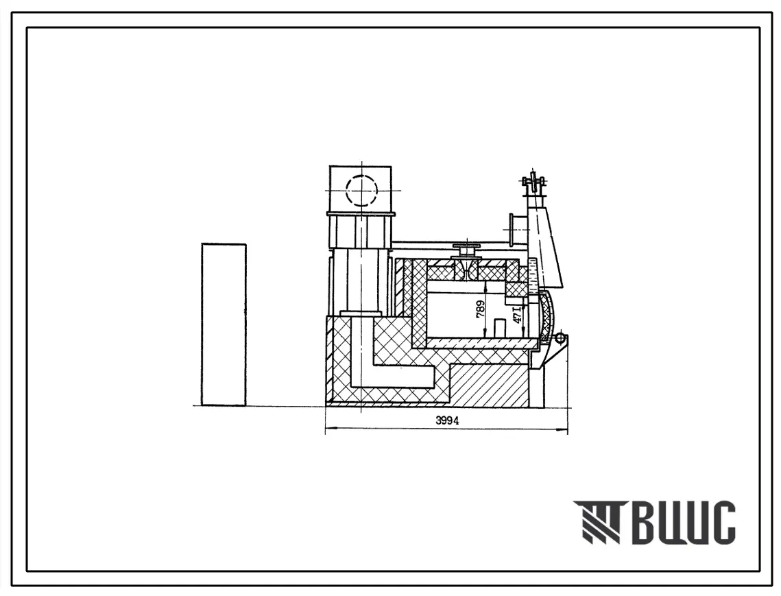 Типовой проект 406-9-221 Печь нагревательная камерная размерами пода 1,16х1,5 м на газе низкого давления с отводом дыма в боров