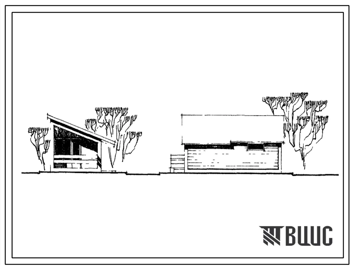 Типовой проект 185-000-73с Одноэтажный однокомнатный летний садовый домик (планировочный вариант – 1). Для строительства во 2В, 3Б, 3В и 4Г климатических подрайонах Армянской ССР сейсмичностью 7, 8 и 9 баллов