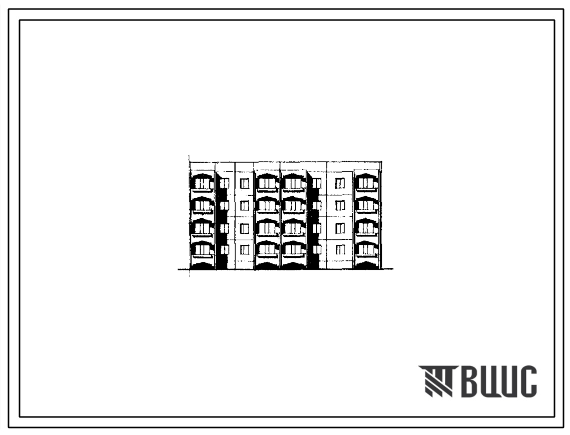Типовой проект 105-033с/1 Блок-секция четырехэтажная 20-квартирная (однокомнатных 1Б — 8, двухкомнатных 2Б — 8, трехкомнатных 3Б — 4). Для строительства во IIВ климатическом подрайоне Киргизской ССР, выше 1000 м над уровнем моря.