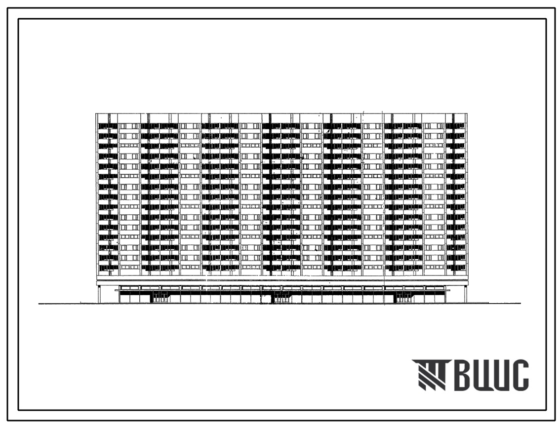 Типовой проект К2/16 Жилой 16-этажный 3-секционный каркасно-панельный дом на 300 квартир со встроенными нежилыми помещениями для строительства в Москве