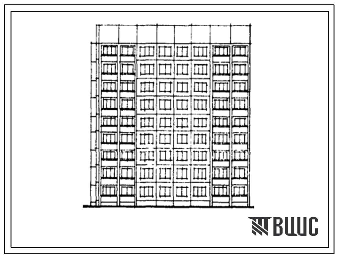 Типовой проект 464Д-0152 Девятиэтажная блок-секция на 36 квартир (однокомнатных 1Б-9, двухкомнатных 2Б-9, трехкомнатных 3Б-9, четырехкомнатных 4А-9). Для строительства во 2В климатическом подрайоне г.Новополоцка