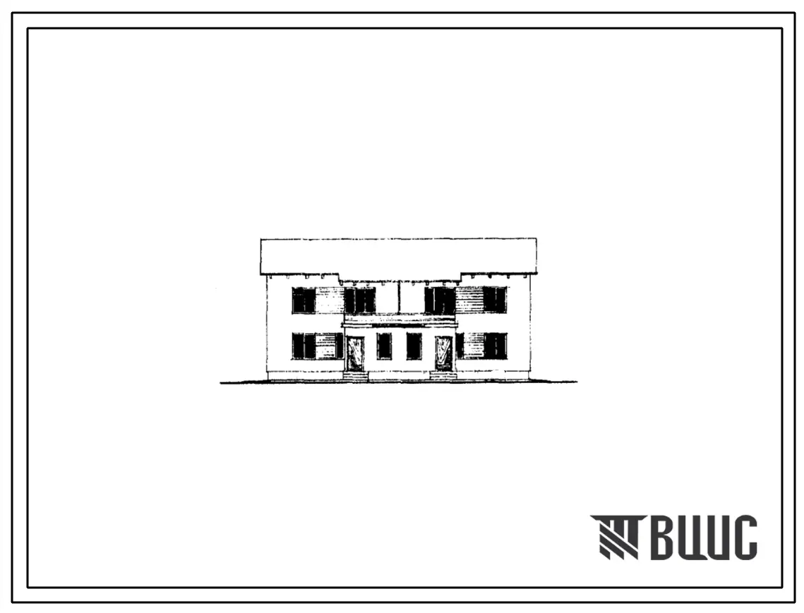 Типовой проект 144-52-97С Двухэтажный двухквартирный жилой дом с четырехкомнатными квартирами в двух уровнях.