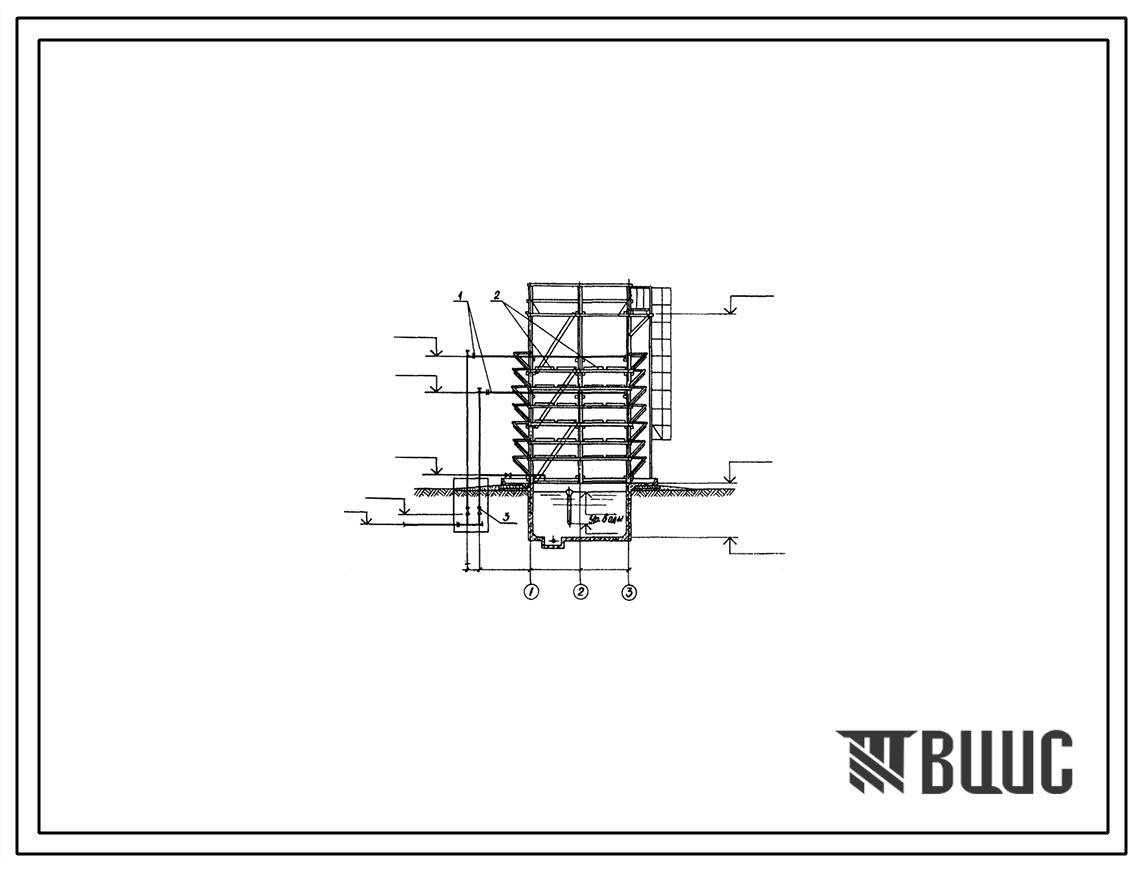 Типовой проект 901-6-74.85 Градирня открытого типа с капельным оросителем площадью 8 м.кв