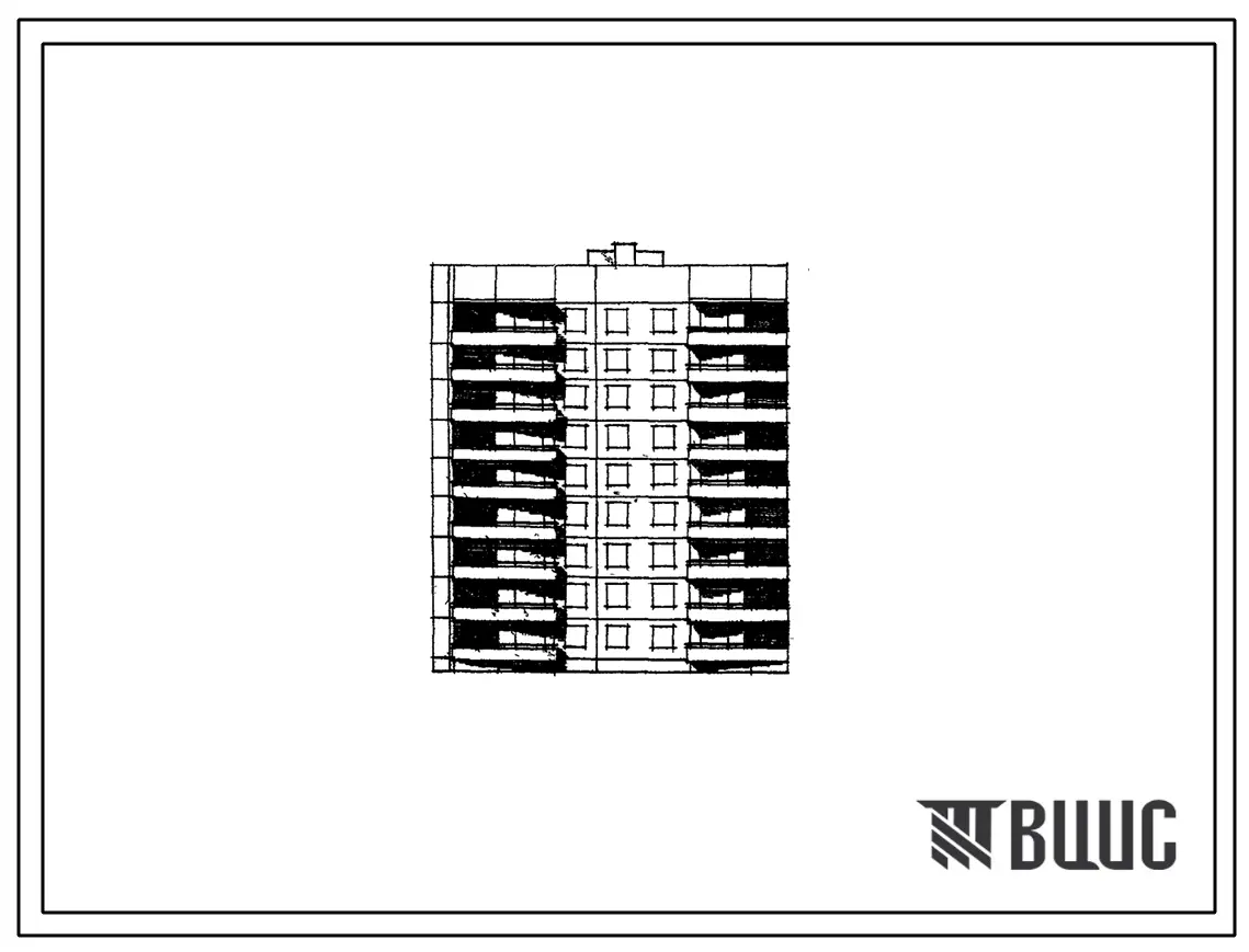Типовой проект 90-06.02.86 Конструктивный вариант типового проекта 90-06/1.2 девятиэтажной блок-секции торцевой левой на 36 квартир с применением наружных стеновых панелей трехслойной конструкции с гибкими связями.