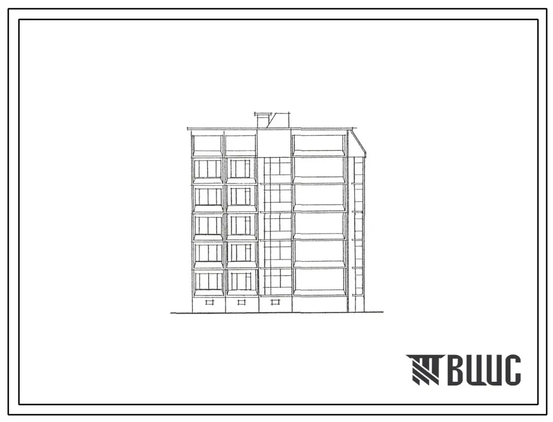 Типовой проект 190-03с.13.87 Блок-секция торцевая левая 15-квартирная 1-1-3 (Шаг поперечных стен 3,6 м СТЕНЫ ИЗ ТРЕХСЛОЙНЫХ ШЛАКОБЕТОННЫХ ПАНЕЛЕЙ, Ориентация широтная, Сейсмичность 9 баллов, Пятиэтажные)