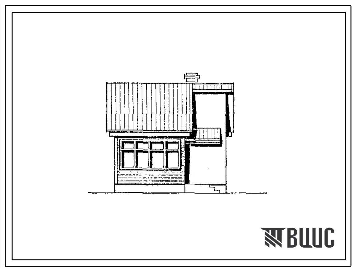 Типовой проект 184-000-457.86 Однокомнатный летний садовый домик. Площадь, м2: общая 15,2, веранды 10,0
