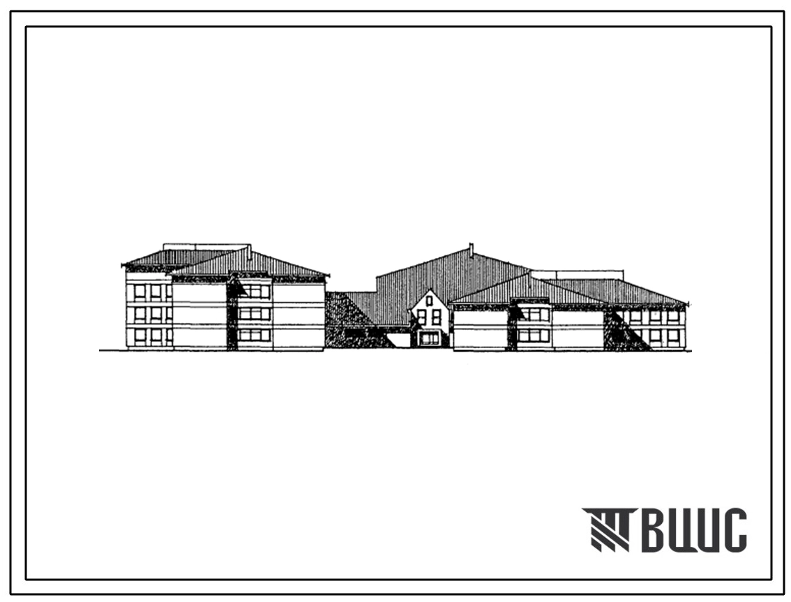 Типовой проект 223-01-601.88 Школа на 22 классов (844 учащихся). Здание одно-, двух -, трехэтажное. Стены из крупных легкобетонных блоков.