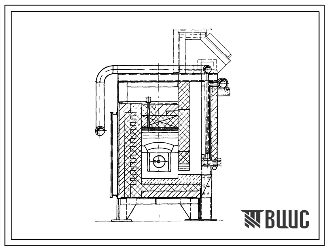 Типовой проект 406-9-164 Печь нагревательная щелевая размерами пода 1,4х0,7 м на газе и мазуте среднего давления.