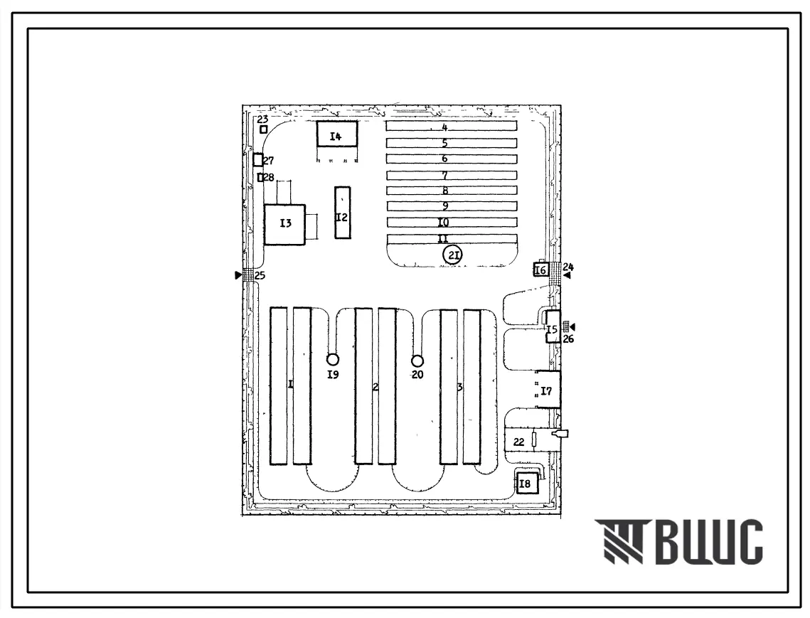 Типовой проект 819-76 Свинооткормочная ферма на 3000 голов с кормлением на выгульно-кормовых дворах.