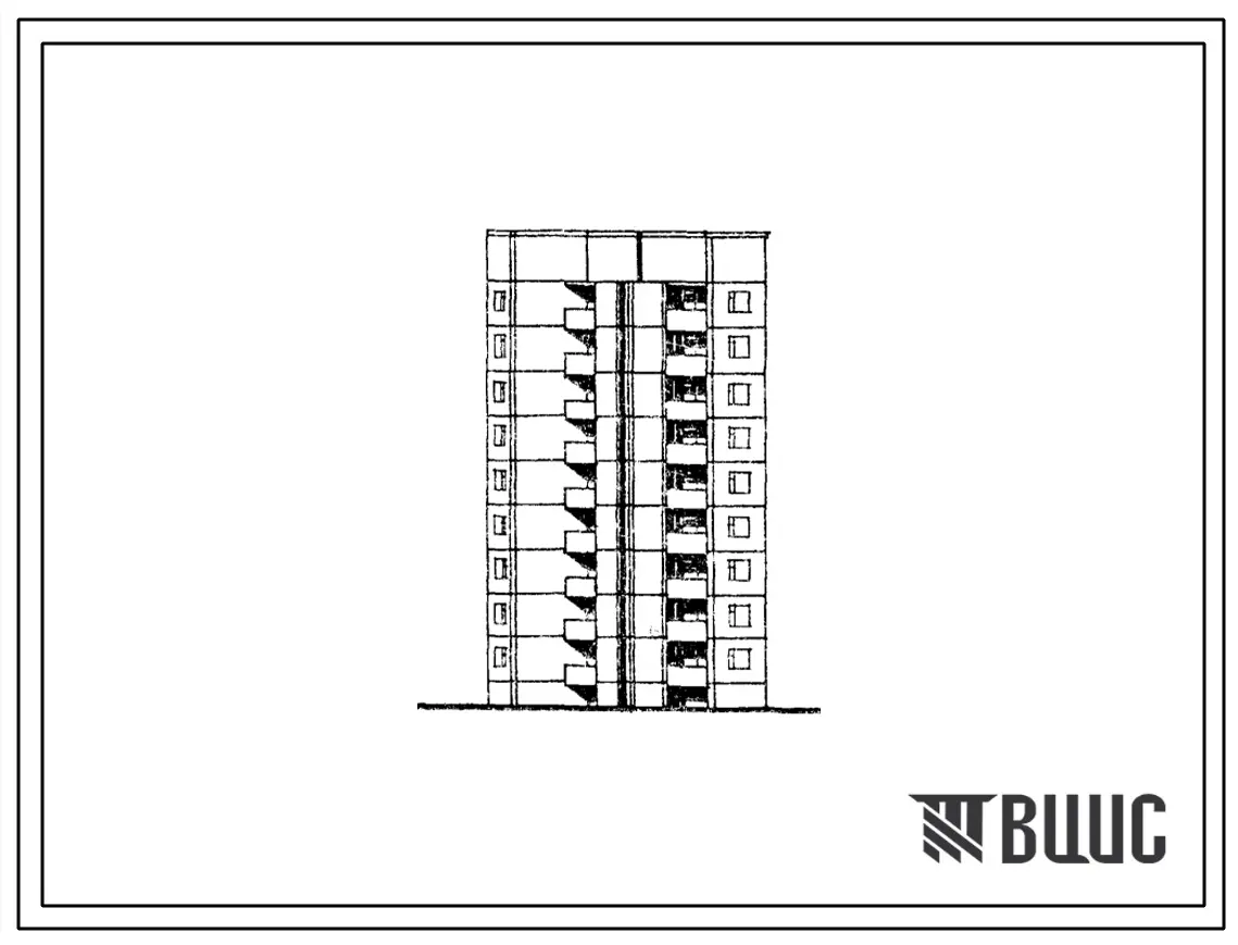 Типовой проект 135-0274с.13.86 9-этажная поворотная блок-вставка с внутренним углом 120 для Бурятской АССР