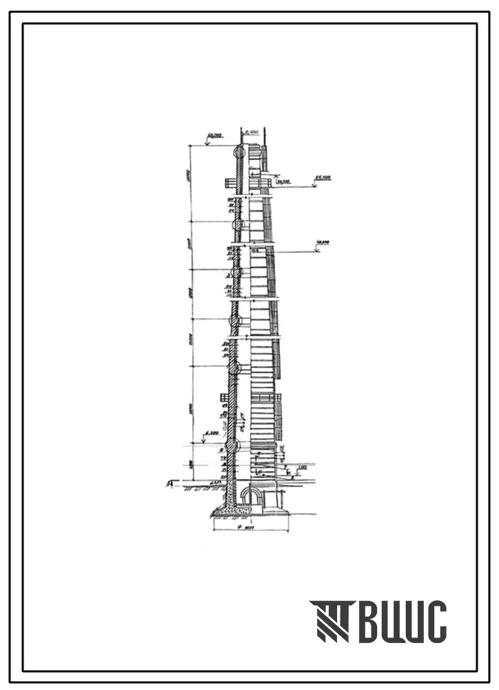 Проект 10261 Труба дымовая кирпичная Н=60м, До=1,5м