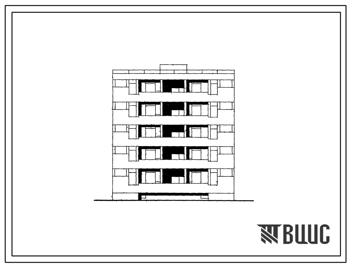 Типовой проект 126-03 Пятиэтажная блок-секция на 10 квартир торцевая правая 3А-4Б со стенами из мелких блоков ячеистого бетона. Для строительства во 2 и 3 строительно-климатических зонах.