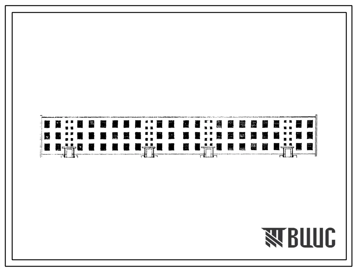 Типовой проект 1Т-395С-6/68 Трехэтажный четырехсекционный жилой дом на 24 квартиры (трехкомнатных 12, пятикомнатных 12).