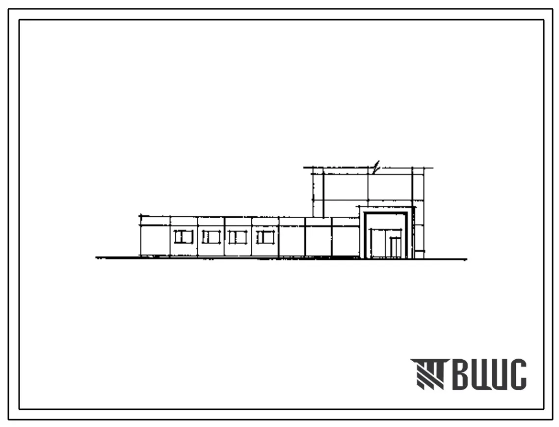 Типовой проект 271-18-19.84 Магазин «Хозяйственные товары» торговой площадью 400 м2 во встроенно-пристроенном блоке. Здание одноэтажное. Конструкции серии 1.090.1-1. Стены из керамзитобетонных панелей.