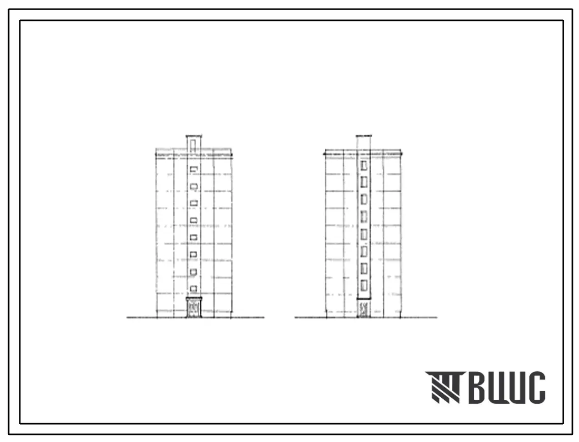Типовой проект 1-464А-67 Девятиэтажный крупнопанельный жилой дом на 36 квартир.
