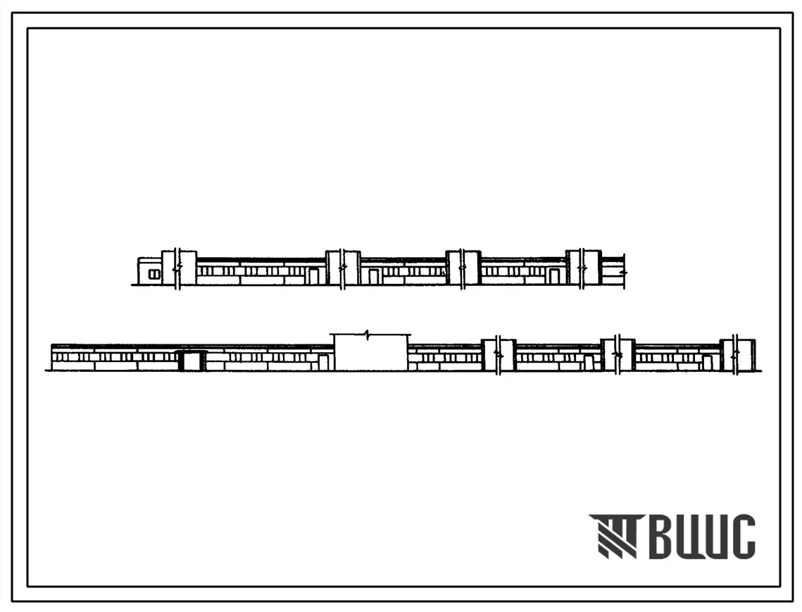 Типовой проект 802-9-27 Соединительный коридор комплекса по выращиванию и откорму 27 тыс. свиней в год. Размеры здания - 3x241 м. Расчетная температура: -30°С. Стены - панельные легкобетонные. Покрытие - железобетонные плиты