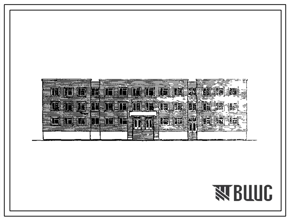 Типовой проект 224-1-424м.84 Школа на 9 классов (345-360 учащихся). Грунты вечномерзлые. Здание трехэтажное. Стены из кирпича.