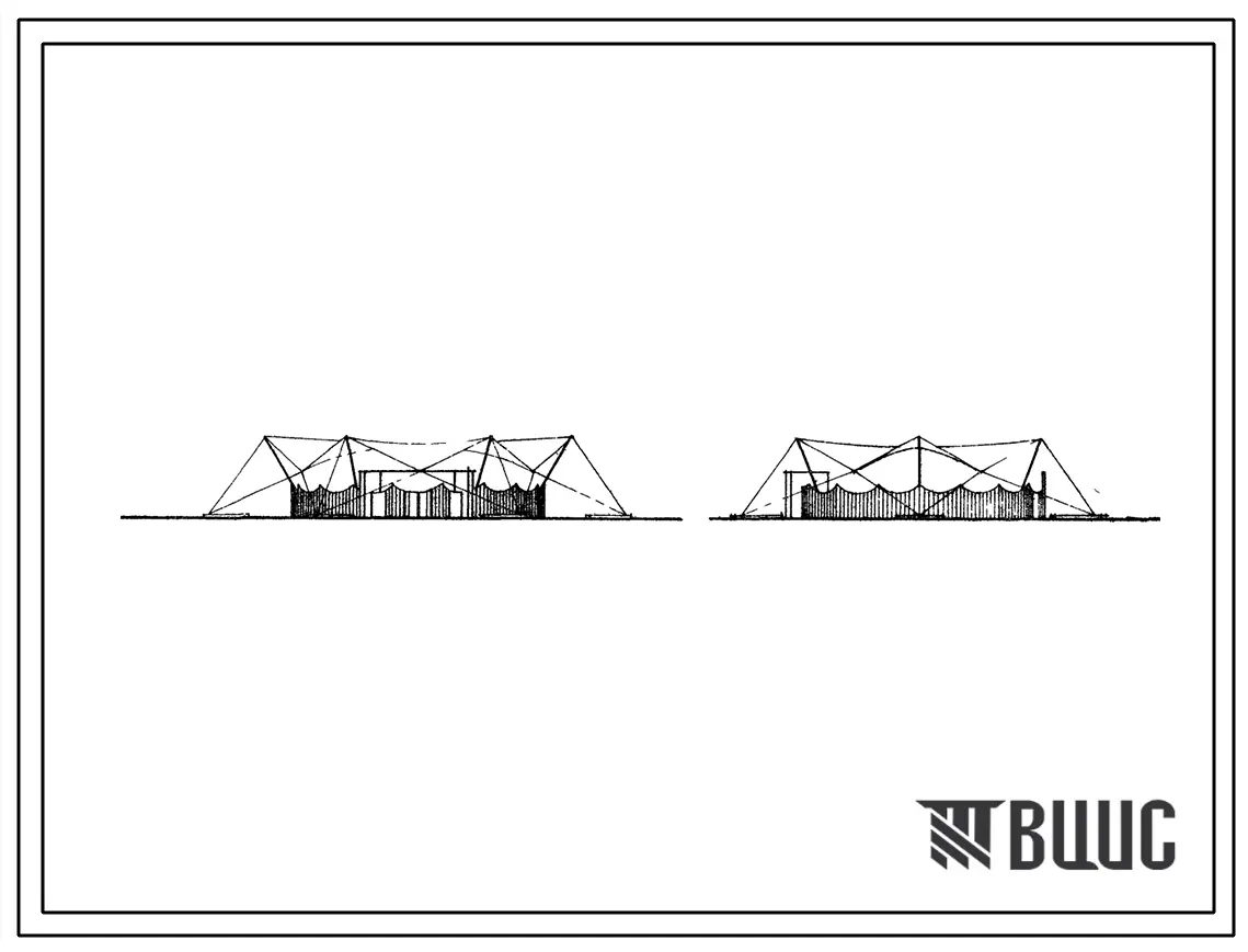 Типовой проект 266-14-8 Танцевальная веранда на 100-150 танцующих пар. Тип I (Круглая с вантовым покрытием).