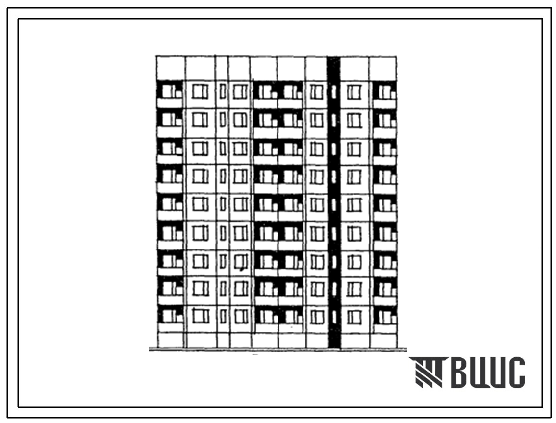 Типовой проект 112-015м.01.23.87 Блок-секция 9-этажная 35-квартирная рядовая 2Б.2Б.3Б.3Б конструктивный вариант с 3-х слойными панелями на гибких связях (для строительства в Тюменской области)