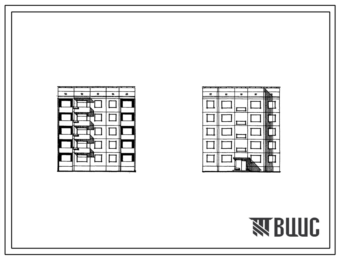 Типовой проект 94-041 5-этажная крупнопанельная рядовая блок-секция на 15 квартир 2Б.2Б.2Б (двухкомнатных-15). Для строительства во 2 и 3 климатических районах Украинской ССР.