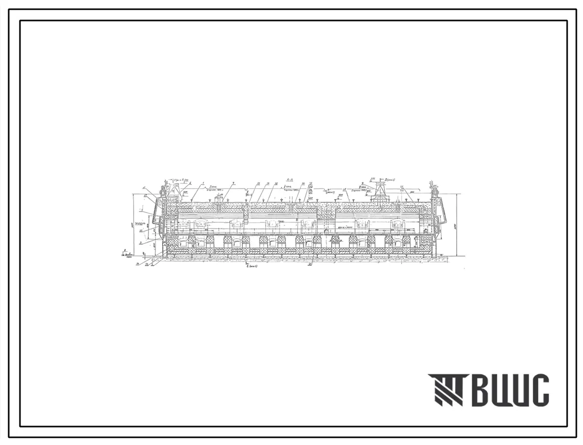 Проект 38670 Печь толкательная для нормализации стальных отливок, пл. пода 2,32х14,85 м