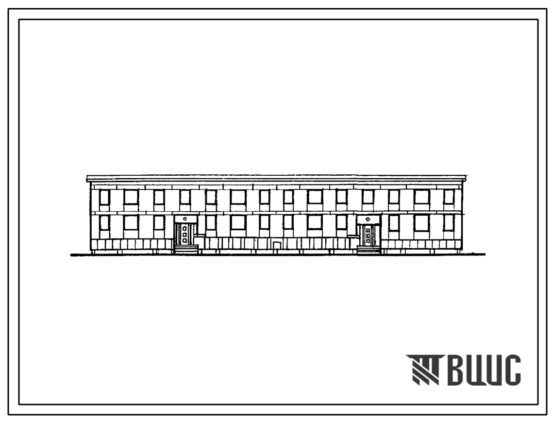 Типовой проект 1-309к-16 Двухэтажный дом на 44 комнаты со стенами из крупных керамзитобетонных блоков