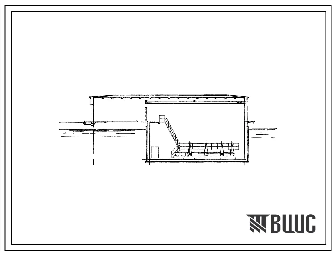 Типовой проект 901-2-12 Насосная станция полузаглубленная производительностью от 200 до 1000 л/сек с низковольтными двигателями