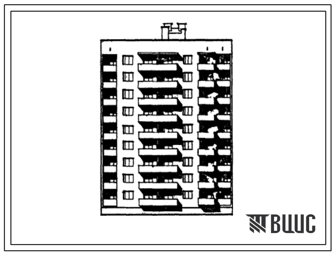 Типовой проект 67-011/1 Девятиэтажная блок-секция на 36 квартир рядовая 1Б.2Б.3Б.3Б