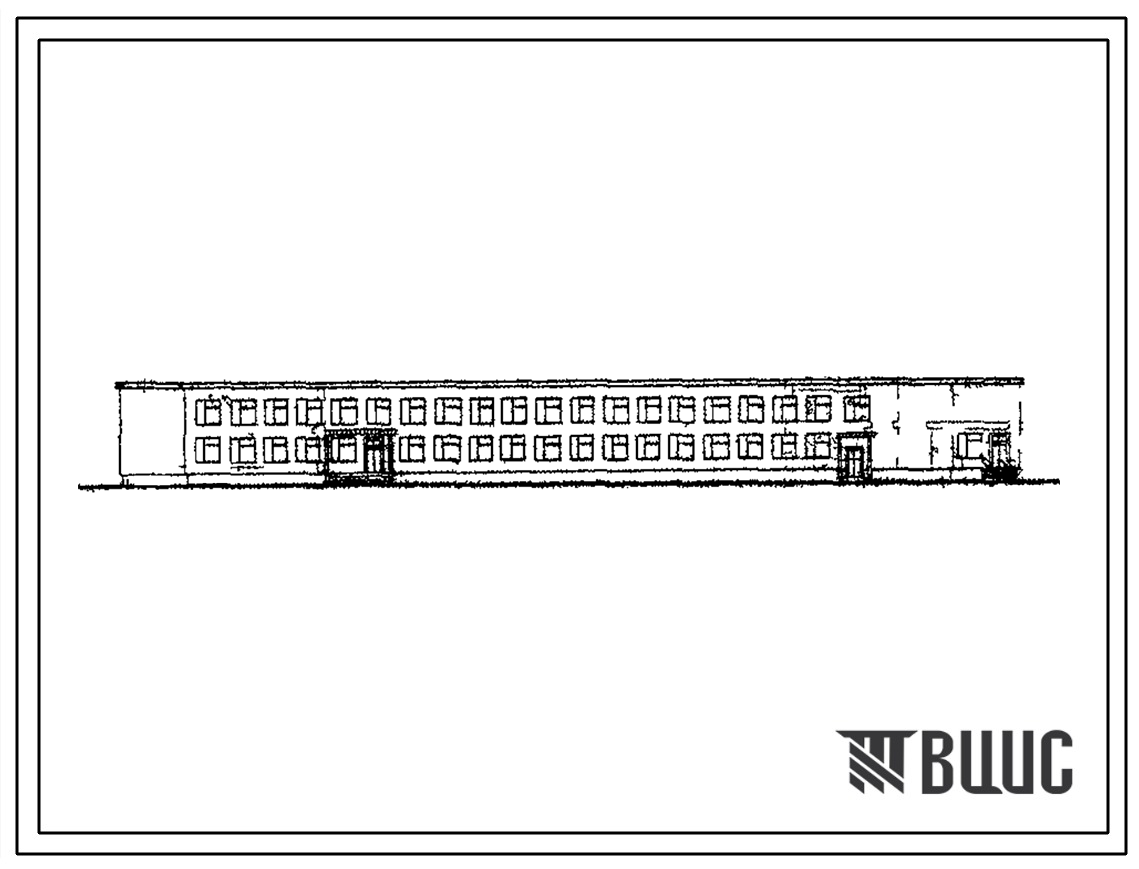 Типовой проект ВП 347-82 (12-49-135К) Комплексное основное здание на 200 человек с наружными и внутренними стенами из кирпича в сочетании с конструкциями серии 135