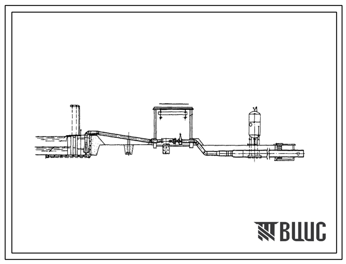 Типовой проект 820-219  Четырехагрегатная насосная станция подачей 1350 л/с с напором 120 м, оборудованная насосами Д1250-125, для работы на закрытую сеть , с водозабором из канала (здание бескаркасное).
