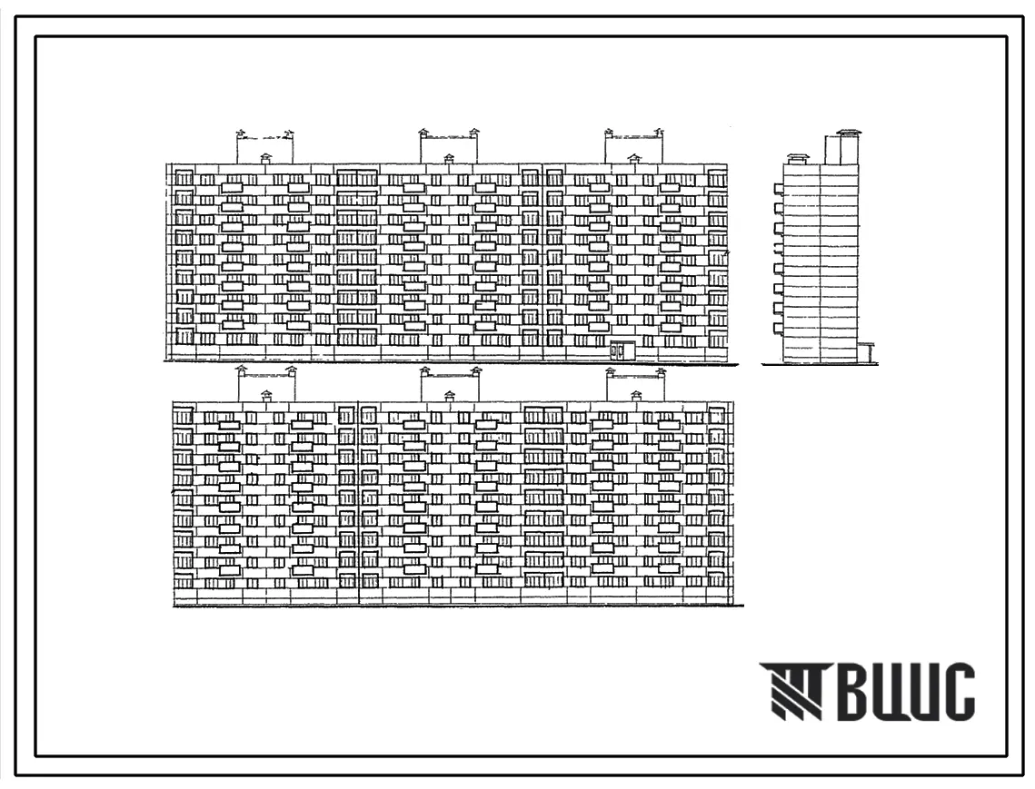 Типовой проект 1-467А-19 Девятиэтажный шестисекционный дом на 215 квартир.Для строительства во II и III строительно-климатических зонах.