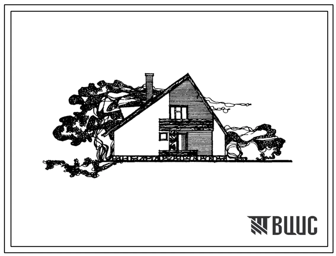 Типовой проект 184-24-53 Одноэтажный пятикомнатный жилой дом с мансардой для строительства в северных и центральных районах УССР