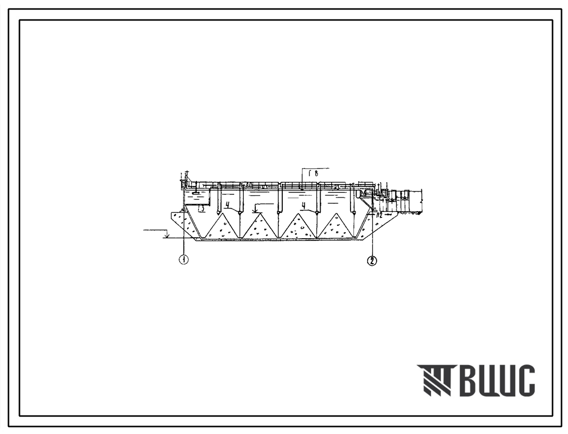 Типовой проект 902-2-400.86 Отстойники горизонтальные шириной 9 м со встроенной камерой хлопьеобразования (4 отделения)