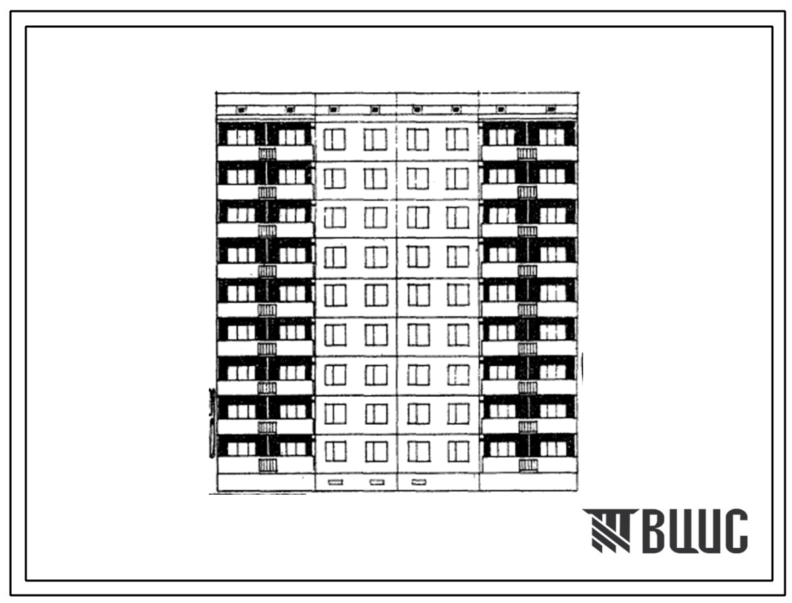 Типовой проект 96-036 Девятиэтажная блок-секция РТ-2Б.2Б.3Б.3Б на 36 квартир